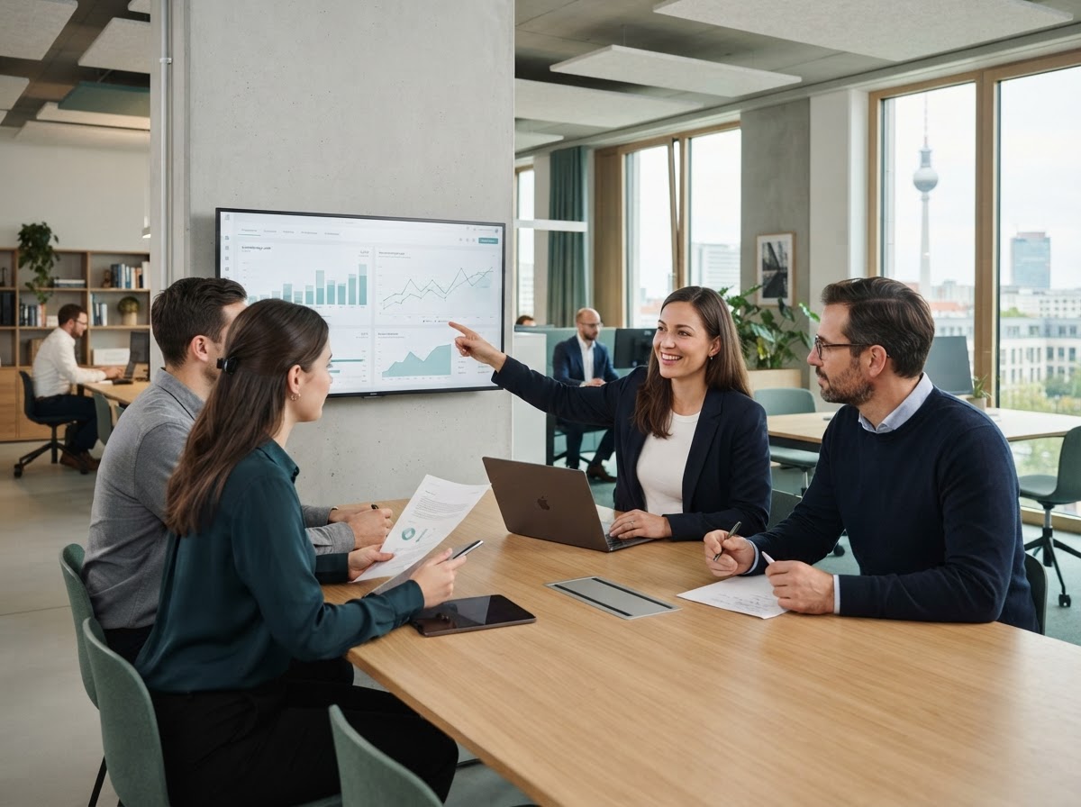 Sommet Fundvio analysts reviewing AI-generated market data on screens